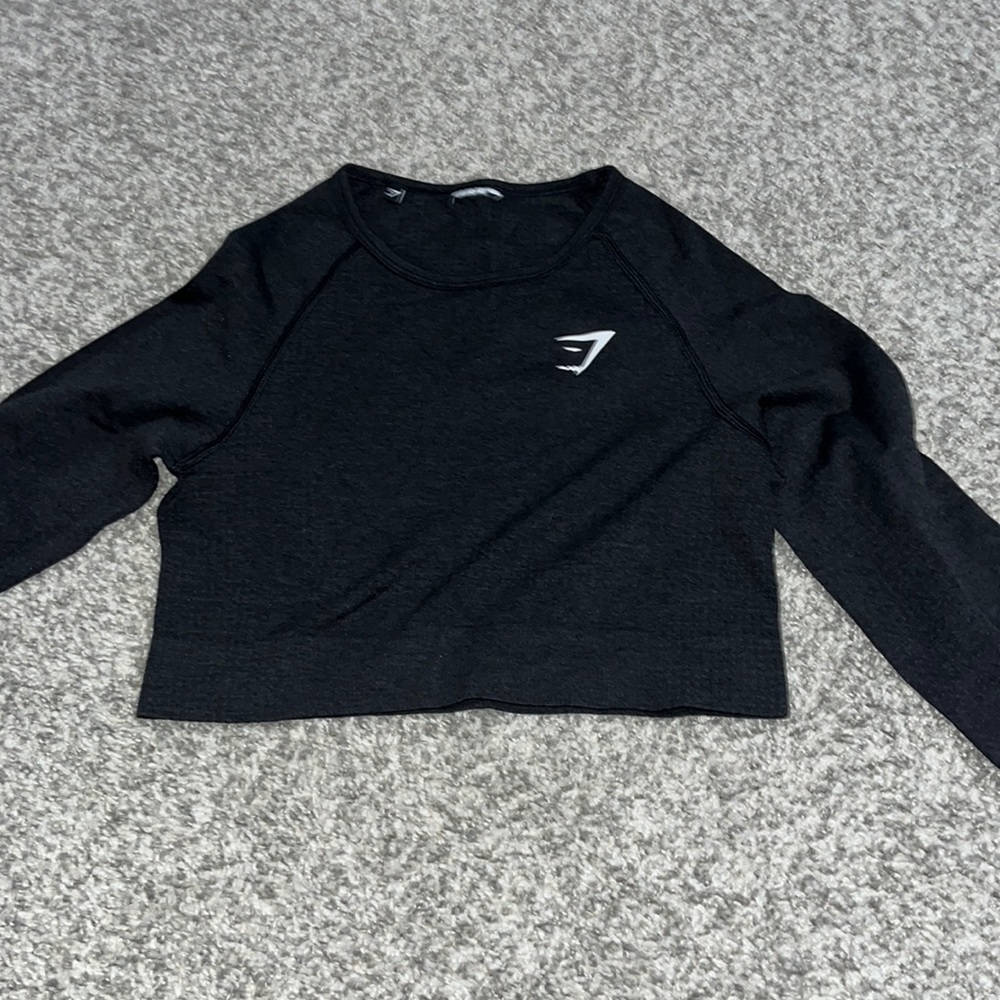 Black vital seamless gymshark workout top